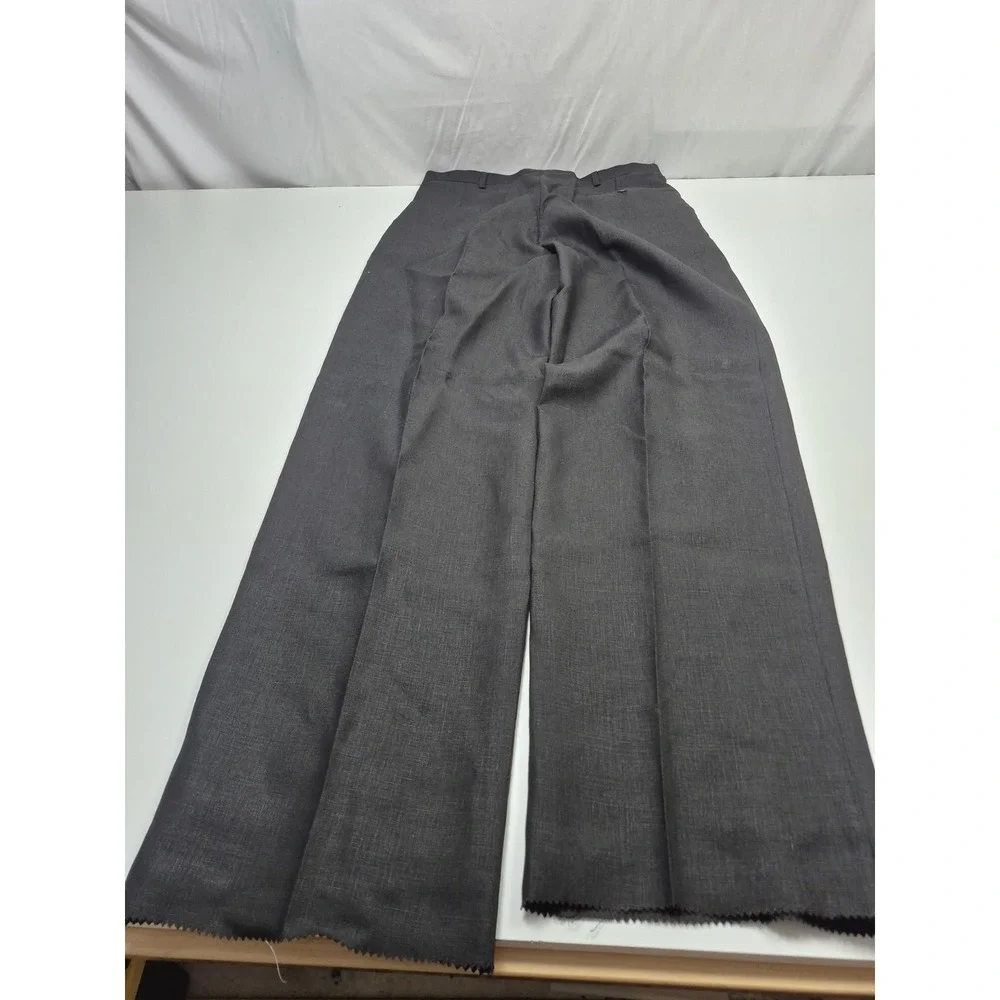 VTG Millenia Suit Mens L Black 100% Linen 2 Piece 36x36 USA NWT Unhemmed Summer